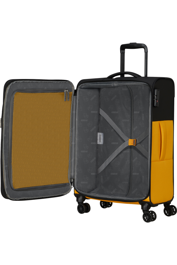 American Tourister Daring Dash Spinner Expandable TSA L  Black/Yellow