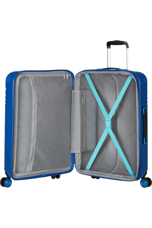 American Tourister Triple Trace Spinner TSA Expandable 67cm  N&aacute;mořn&iacute; modr&aacute;/modr&aacute;