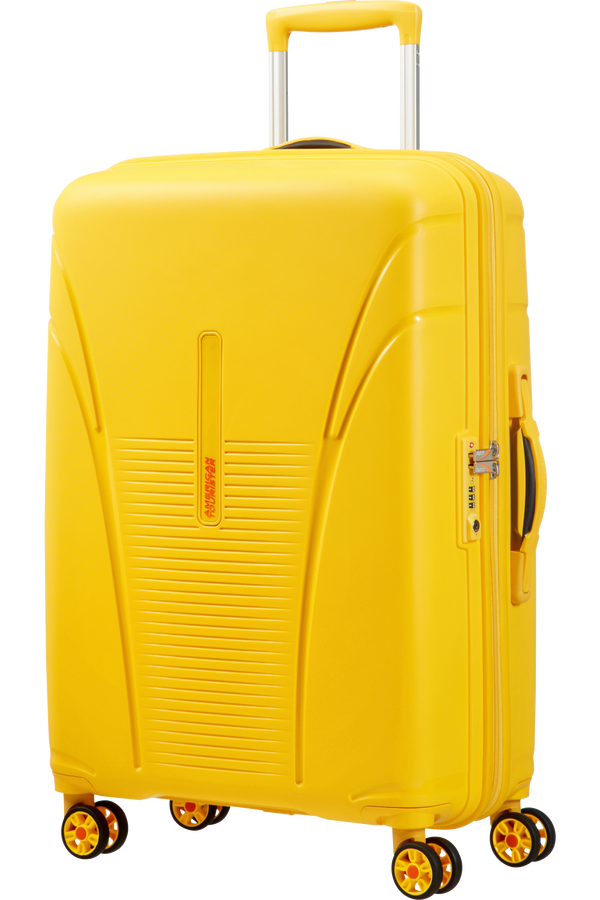 American Tourister Skytracer 4-wheel 68cm medium Spinner suitcase  Saffron Yellow