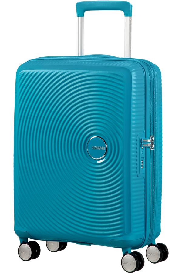 American Tourister Soundbox Spinner, rozšířitelný, 55 cm, letní modrá