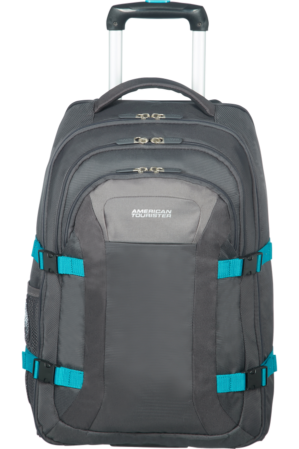American Tourister Road Quest Laptop Backpack with Wheels 39.6cm/15.6inch  Grey/Turquoise