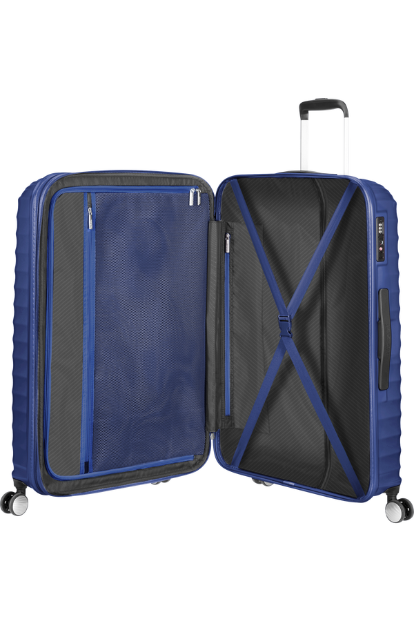 American Tourister Jetglam Spinner 77cm  Metalick&aacute; modr&aacute;