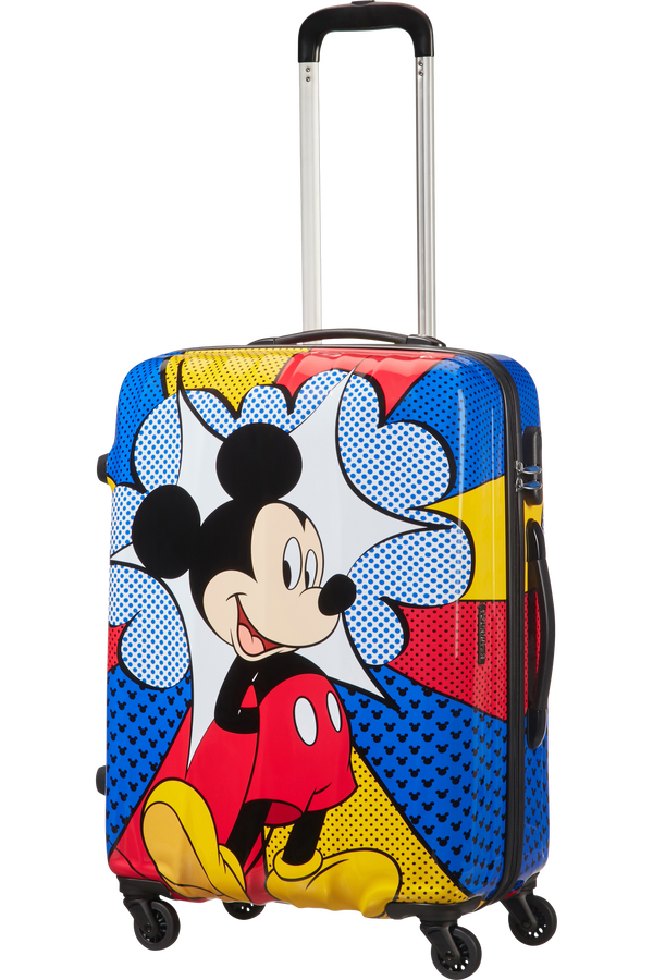 American Tourister Kufr Legendy Disney Spinner, 4 kolečka, 65 cm, středn&iacute;, Blesk s my&scaron;&aacute;kem Mickey