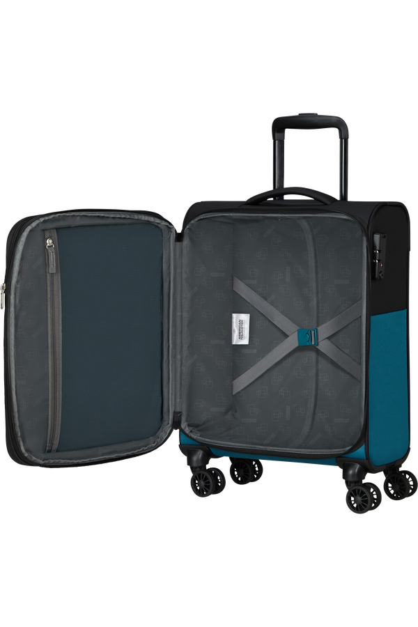 American Tourister Daring Dash Spinner Expandable TSA S  Čern&aacute;/modr&aacute;
