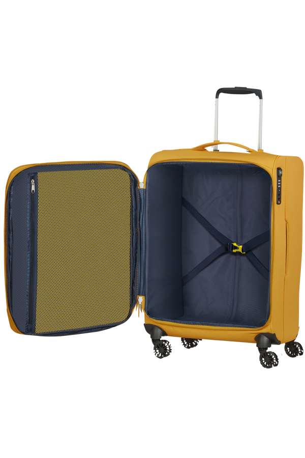American Tourister Lite Ray Spinner TSA Expandable 55cm  Zlatě žlut&aacute;