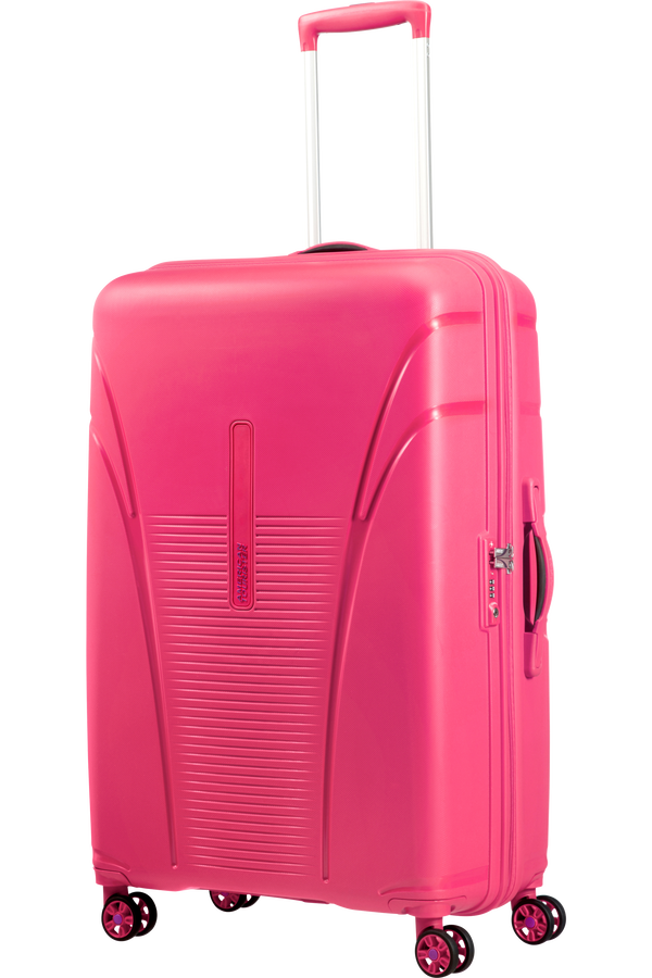 American Tourister Skytracer, 4 kolečka, 77 cm, velk&yacute;, růžov&yacute; blesk