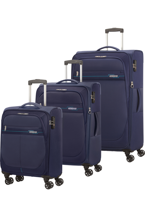 American Tourister Deep Dive 3 PC Set A  N&aacute;mořn&iacute; modr&aacute;/modr&aacute;