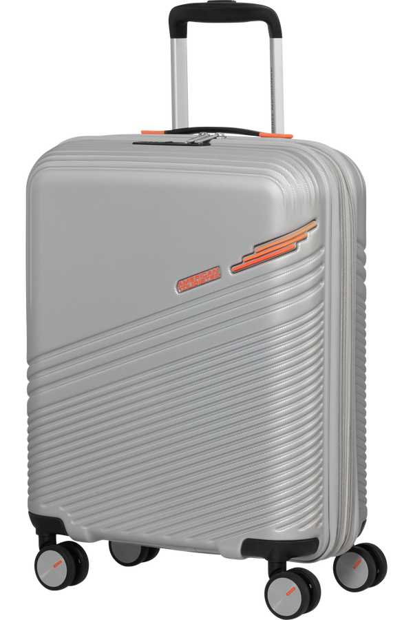 American Tourister Triple Trace Spinner TSA Expandable 55cm  Silver/Orange American Tourister Triple Trace Spinner TSA Expandable 55cm  Silver/Orange