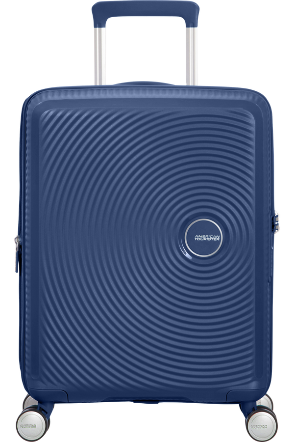 American Tourister Soundbox Spinner, rozšířitelný, 55 cm, půlnoční námořní modrá