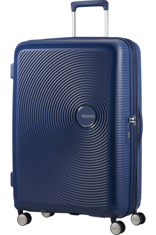 American Tourister Soundbox Spinner, rozšířitelný, 77 cm, půlnoční námořní modrá
