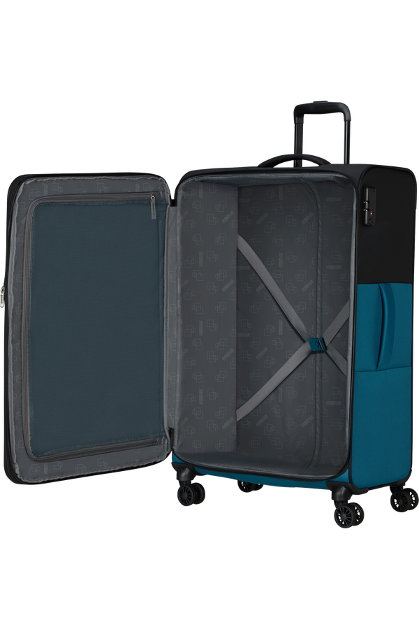 American Tourister Daring Dash Spinner Expandable TSA L  Čern&aacute;/modr&aacute;
